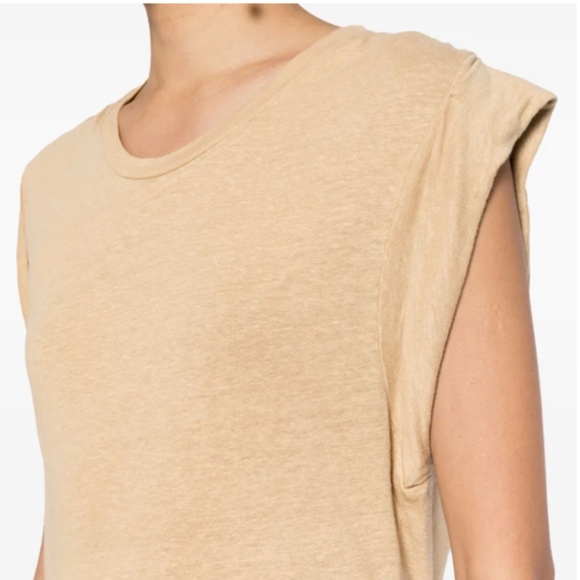 Isabel Marant  Étoile Beige Kotty Linen T-Shirt - Picture 6 of 6